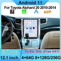 Tesla Style Car Multimedia For Toyota Alphard 20 2010-2014 CarPlay Android Auto Navigation Audio Video Player IPS Qualcomm DSP