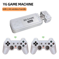 Y6 4K Game Stick 3D Video Game Console 64/128G 10000+ Game HD 2.4G Wireless Controller Emuelec4.3 Multiple Languages Game Stick