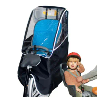 Bike Child Seat Rain Cover - Windproof Front Opening Bicycle Rain Cover For Rear Child Seat - Waterproof Breathable Bike Seat
