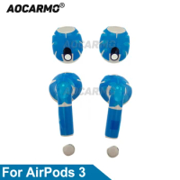 Aocarmo Left + Right For Apple AirPods 3 Earphone Headphone Housing Case Replacement Parts