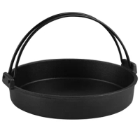 Cast Iron Skillet Handled Pan Cookware Cooking Pots Outdoor Saucepans Portable Practical