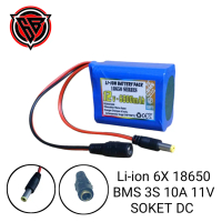 Baterai Speaker / Baterai Alat Elertonik Lainnya / Baterai Tipe Li-ion 18650 12V BMS 3S 10A SOKET DC