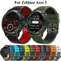 24mm Sports Silicone Watch Strap For Zeblaze Ares 3 Replacement Wristband For Zeblaze Ares3 Smart Watchband Bracelet Correa Belt