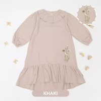 Mooi Heartmade Mooi Dress Anak Gamis Anak Perempuan Raya Collection Mazaya Dress - Khaki