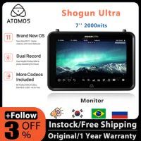 Atomos 7" Shogun Ultra Monitor-Recorder 2000nit 4K H.265 Recording Brand New OS Wi-Fi 6E SDI Cine Dual Record