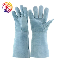 Leather Gardening Gloves Cow Split Leather Barbecue Carrying Factory PPE Gardening Protective Work Glove HY033