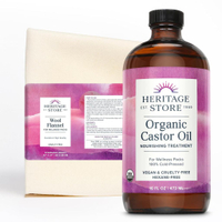 HERITAGE STORE Organic Castor Oil - 32oz Glass Bottle - Nourishing Treatment for Hair and Care - Ey