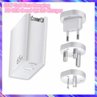 65W GaN Fast Charging PD USB C and qc 3.0 18W Charger For Apple iPhone 13 pro 12 11 8 7 ipad Power Adapter EU UK US Plug PD Typ