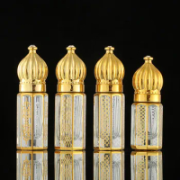 3ml/6ml/12ml Gold Arabic Crystal Attar oil bottle Glass Bottle Essential oil Bottle for Perfume Oil with Dropper Stick /Roller
