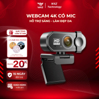 Webcam 4K Livestream Cho PC Laptop Có Mic Ké, Webcam USB Full HD Tự Động Cân Bằng Sáng, Xoay 360°