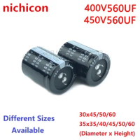 2Pcs/Lot Nichicon 560uF 400V 560uF 450V 400v560uf 450V560UF 30x45/50/60 35x35/40/45/50/60 Snap-in PS