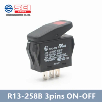 taiwan SCI R13-258 DC rocker switch/Lawn mower switch/ON-OFF 3pins SPST with Lighter/12V 20A 24V 10A DC/power switch