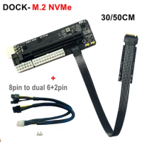 Notebook Laptop PC External GEN4 M.2 MKey to PCI-E X16 4.0 NVMe Expansion Graphics Video Card eGPU Dock TB3/4 USB4 Hard Disk Box