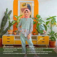 Setelan Blouse Celana Anak Muslimah Perempuan Sabina One Set Baju Katun Wanita - Hoofla Branded XL P