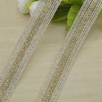 5Meters 20mm Gold Lace Trim Centipede Braided Lace Ribbon DIY Clothes Accessories Curved Edge Pasamaneria Costura Dentelle