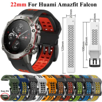 22mm Quick Release Silicone Watch Strap For Huami Amazfit Falcon Wristband QuickFit Watchband For Amazfit Falcon Bracelet Correa