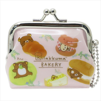 拉拉熊 防水 夾扣 零錢包 粉紅 (麵包) 懶懶熊 日貨 正版授權J00012660