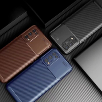 10Pcs/Tot Carbon Fiber Phone Back Case For Samsung Galaxy S20 FE S21 Plus Ultra Note 20 A42 5G A02S A12 Soft Silicone TPU Coque