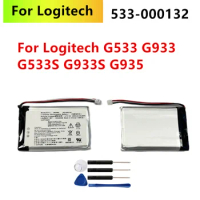 New Original 533-000132 Battery For Logitech G533 G933 2500mAh 603450 533-000132 Rechargeable Battery +Free Tools