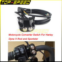 Motorcycle Black Converter Switch Wire Handlebar Mounted Air For Harley Dyna V-Rod Sportster AERO AERO-A Horn Turn Signal Light