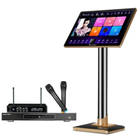 Touch Screen Juke Box V503 Karaoke Machine 21.5 Inch 6T with Wireless Microphone Player
