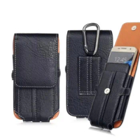 Clip Belt PU Leather Phone Cases Holsters For iPhone 13 14 Pro Max XS Universal 6.3 inch Samsung Waist Bag Flip Cover Case