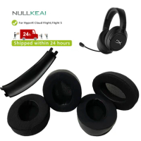 NULLKEAI Replacement Earpads Headband For HyperX Cloud Flight Flight S Headphones Ice Feeling Breath Ear Cushion