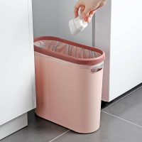 .壓圈長方形夾縫垃圾桶衛生間窄縫廢紙簍客廳廚房廁所塑料垃圾簍