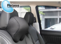 權世界@汽車用品 Relass 車用慢回彈記憶棉 超柔軟透氣舒適 頸靠墊 頭枕 黑色 AI61015H