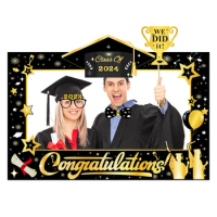 Black gold graduation season photo frame paper props glasses graduation cap decoration supplies
