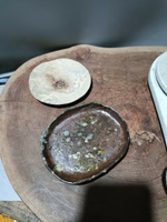 日本回流瓷器陶器壺承香盤。手捏柴燒盤，全品，一個備前，一個攪