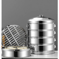 2025 Steamer Basket Steamer Basket Large Steamer Thickened Commercial Food Grade Bun Steamer Grid La