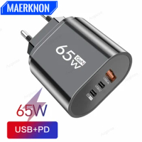 65W GaN Quick Charger PD 33W USB Type C 3 Ports Fast Charging for iPhone 13 Pro iPad Huawei Samsung Xiaomi Wall Charger Adapter