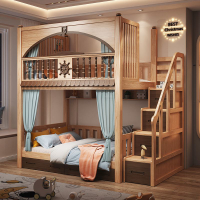 全實木上下鋪雙層床男孩樹洞床高架閣樓床雙人床高低床上下鋪木床