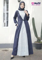 MUTIF Sarimbit Tiffani Alachwan Navy Blazer S Gamis Ibu