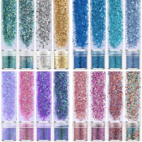 16 Colors PET Glitter Flakes Crystal Sequins Epoxy Resin Mold Filler Decoration