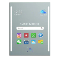 Smart House 36 X 28 Inch LED Lighted Tv Mirror With Speaker And Light White Light Backlit Dimmable Anti-Fog Time Display