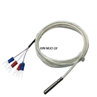 double teams PT100 platinum thermal resistance high temperature cable probe PT1000 four wire temperature sensor 4 wire cable