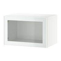 BESTÅ 上牆式收納櫃組合, 白色 glassvik/白色/淺綠色 透明玻璃, 60x42x38 公分