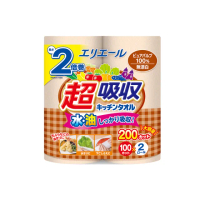 【日本大王】elleair無漂白超吸收廚房紙巾(100抽x24捲 捲筒)
