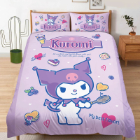 【Kuromi 酷洛米】甜點教室 - 床單 -Sanrio 三麗鷗 |台灣製造 台灣直送 雙人床單