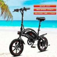 DYU D3F EU Stock 14-inch Tire Outdoor Mobility Electric Bicycle Folding Electric Bike 250W Motor 36V10AH Removable Battery Ebike