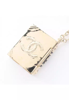 Chanel Pre-Loved Chanel coco mark book motif necklace GP gold black B22C