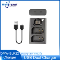 DMW-BLK22 USB Dual Charger for Panasonic Lumix DC-S5 DC-S5 II DC-S5 IIX GH5 II GH6 S5II S5IIX S5M2 S5M2X GH5M2