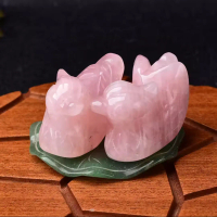 Mandarin Duck Rose Quartz Natural Stone 1.5 inch