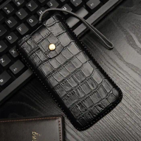 2020 Genuine Leather Pull Sleeve Pouch Bags Cover Real Cowhide Magnetic Phone Case For Huawei Mate 20 Mate20 Pro Crocodile Grain