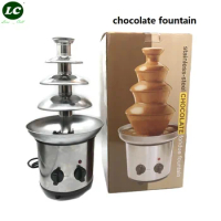 4 layer Chocolate Fondue Fountain Tower Maker Chocolate Runing Machine Festive Party Homy Use