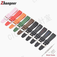 新款勞力黑綠水鬼/鬼王代用錶帶 進口高檔彩色矽膠橡膠錶帶 防水吸汗 男士手錶配件 彎頭弧口接頭 20 21 22mm【亞德機械五金家居】