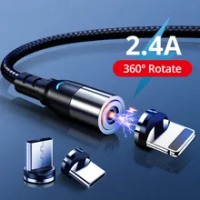 Magnetic Micro USB Tipe C Kabel untuk iPhone Xiaomi Samsung Ponsel Tablet Cepat Pengisian USB Kabel Charger Magnetic Wire kabel