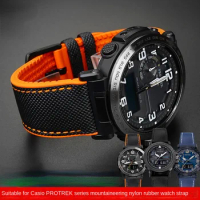For Casio PROTREK Mountaineering watchband PRG-600/PRG-650 PRW-6600/ PRW-6800 nylon soft rubber Sports Bracelet men Strap 24mm